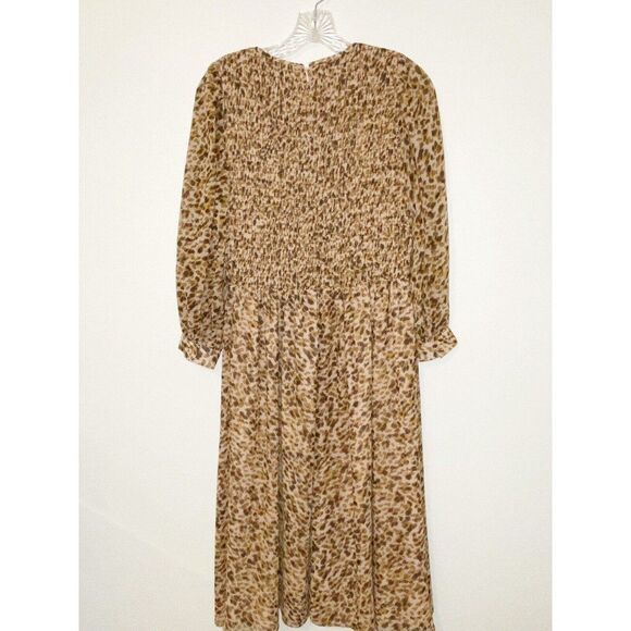 Ann Taylor Cheetah Print Dress Brown Pink Size 4 - Picture 8 of 11